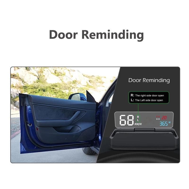 

OBD2 HUD Gauges Display TPMS Auto Speed Projektor Speedometer For Vehicle Tesla Model 3 HUD Monitor Navigation Water Temp Volt