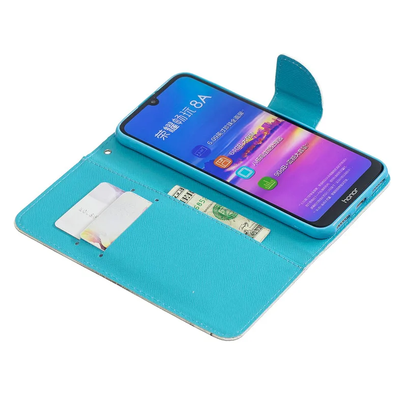 huawei y6 2019 case leather case on for coque huawei y6 2019 cover for huawei y 6 2019 y6 prime 2018 case fundas wallet cover free global shipping