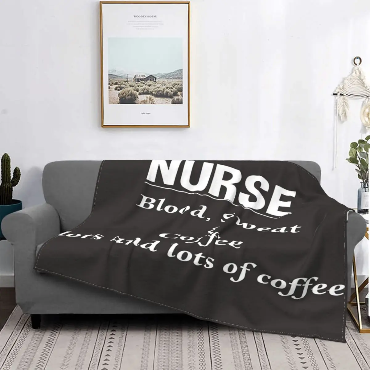 

Nurse Coffee Lover Quote Blanket Bedspread Bed Plaid Duvets Beach Towel Plaid Blankets Summer Bedspreads