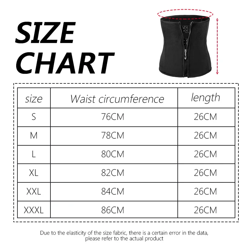 

Women Latex Waist Trainer Body Shaper Corsets With Zipper Cincher Corset Top Slimming Belt Black Shapers Shapewear Plus Size