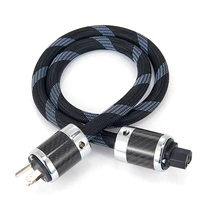 hifi silver plated ofc hifi power cable carbon fiber rhodium plated us power plug power cord power line cd supply