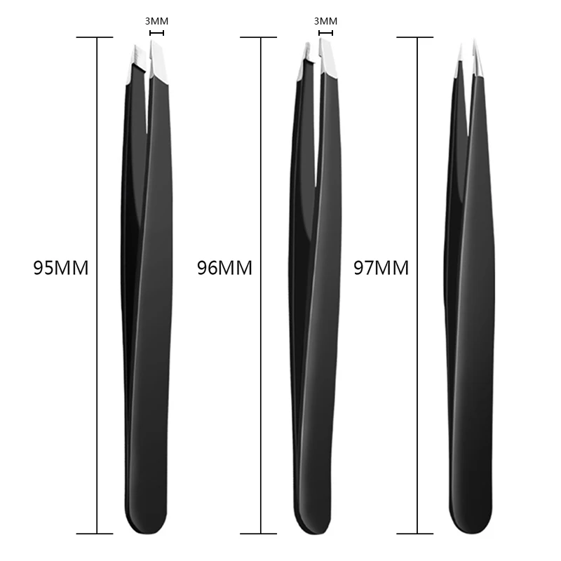3PCS Stainless Steel Tweezers Kit With PU Box ESD Tweezer Tool Set High Quality Curved Straight Multifunction Nipper Repair | Инструменты