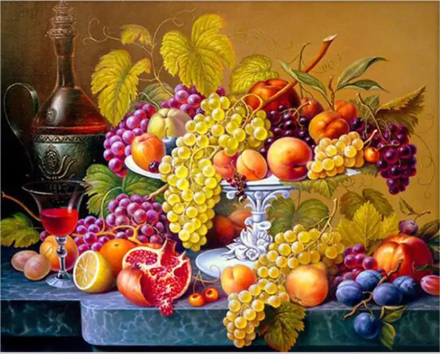 Алмазная вышивка фруктов кухонный Настенный декор Кубик Рубика квадратная