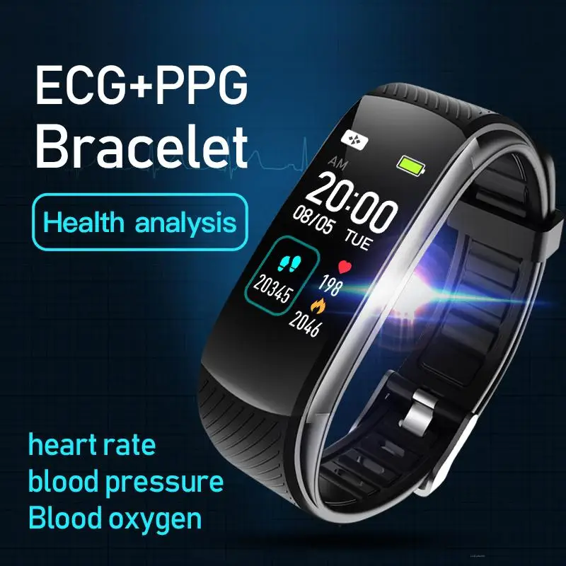 

The new C16 Smart Bracelet ECG Blood Pressure Heart Rate Oximeter Step Counter And Bluetooth Bracelet