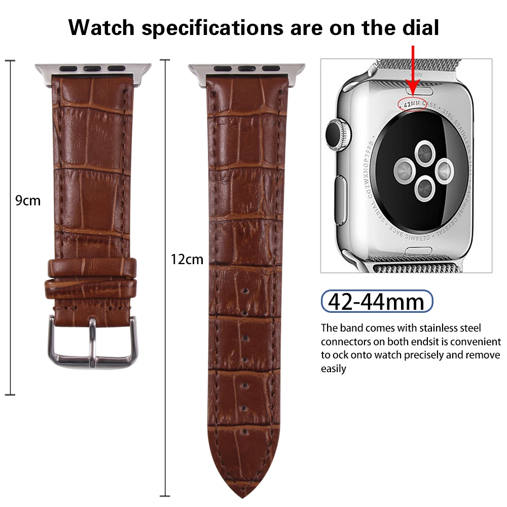 Ремешок для часов apple watch 4 5/3/2/1 42 мм 38 6 цветов кожаный ремешок с узором