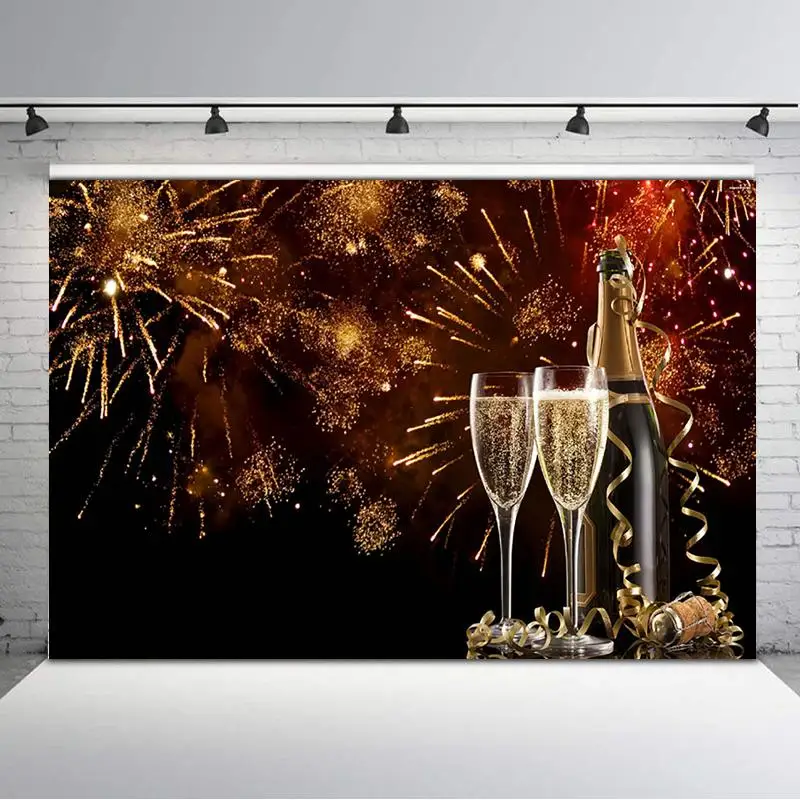 

Фон для фотосъемки с изображением ночного фейерверка для дня рождения