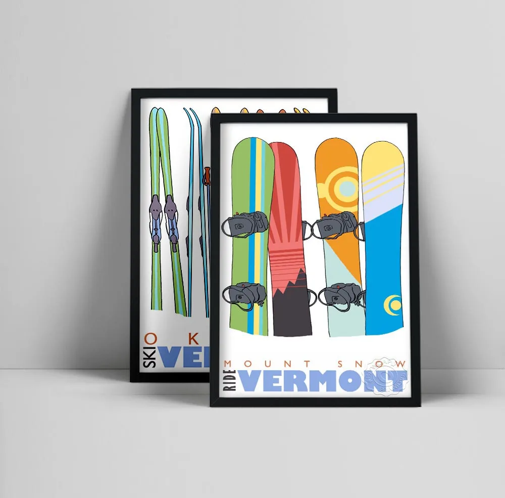 

Snowboard Patent Vintage Poster Wall Art Canvas Print Snow Skiing Posters Colourful Painting Wall Pictures Sports Decorations