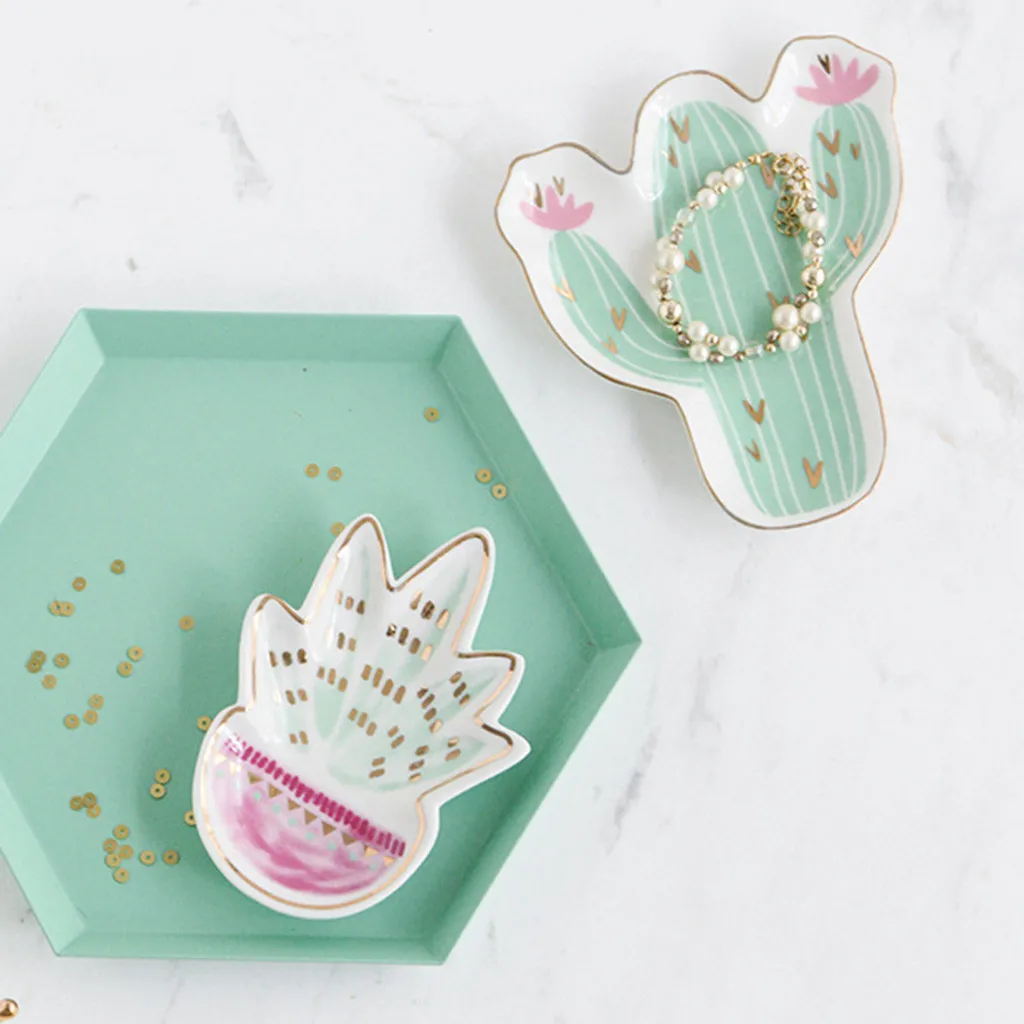 Десерт покрытый керамической ювелирной плитой поднос для стола позолоченное