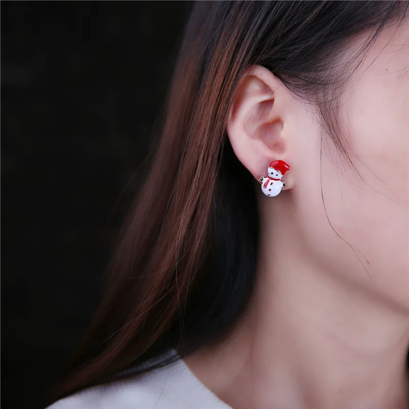 Женские рождественские серьги изысканные модные черного золота в