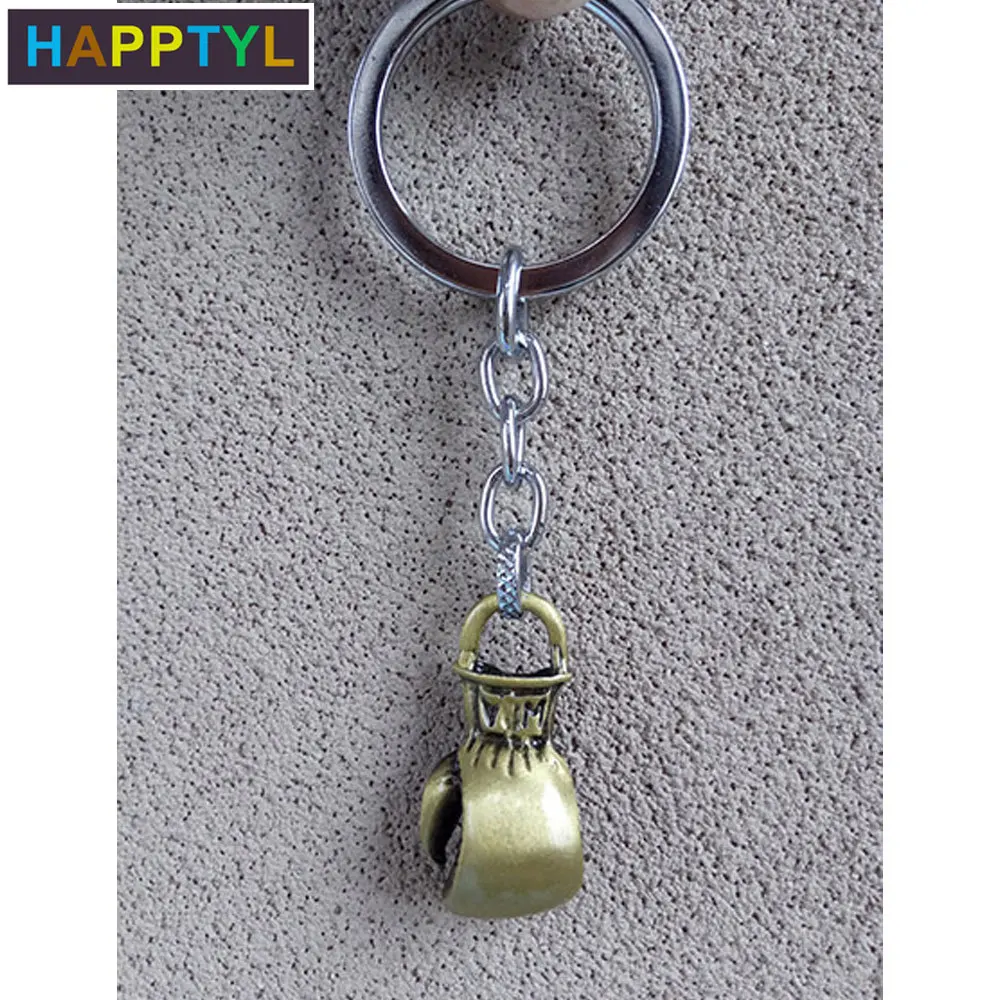 

HAPPTYL Metal Boxing Gloves Keychains Creative Personality Casual Charm Alloy Bag Keyring Novelty Car Key Holder Souvenir Gift