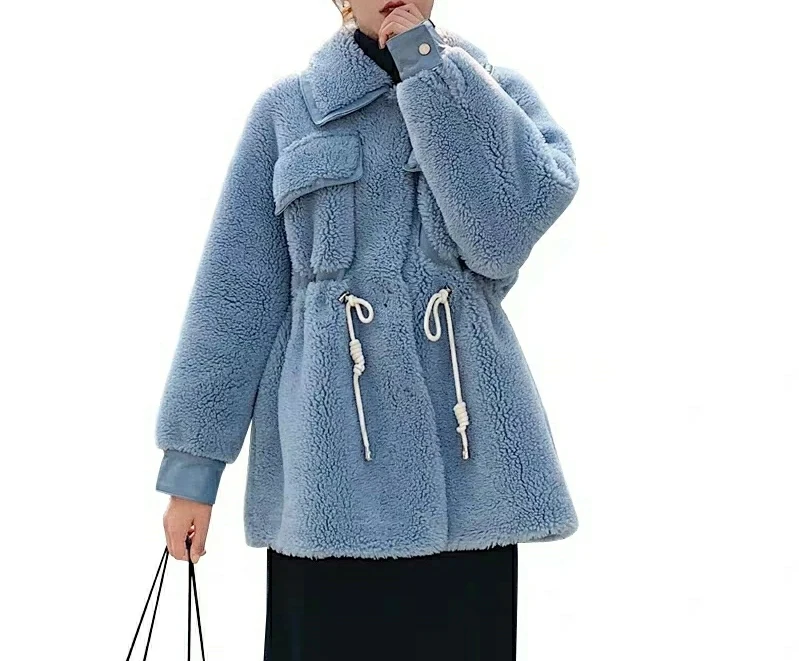 Новинка 2019 зимнее пальто средней и длинной длины для стрижки овец меховое