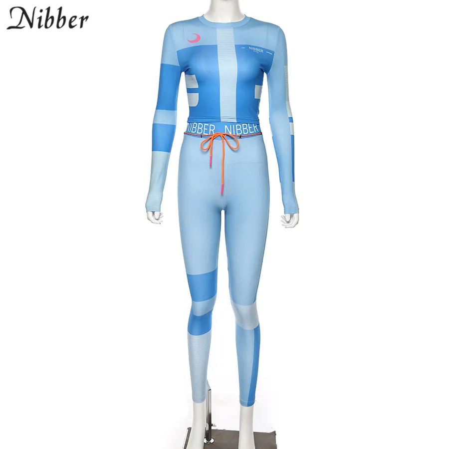 Nibber черная Лоскутная Спортивная одежда для отдыха, комплекты из 2 предметов, Женские Эластичные Обтягивающие Леггинсы с принтом, укороченные топы, спортивные костюмы для бега