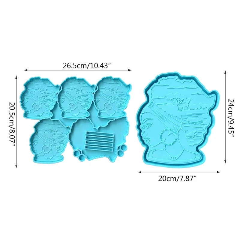 

Afro Female Rolling Tray Epoxy Resin Mold African Goddess Fruit Plate Silicone Mould DIY Crafts Jewelry Casting Tools