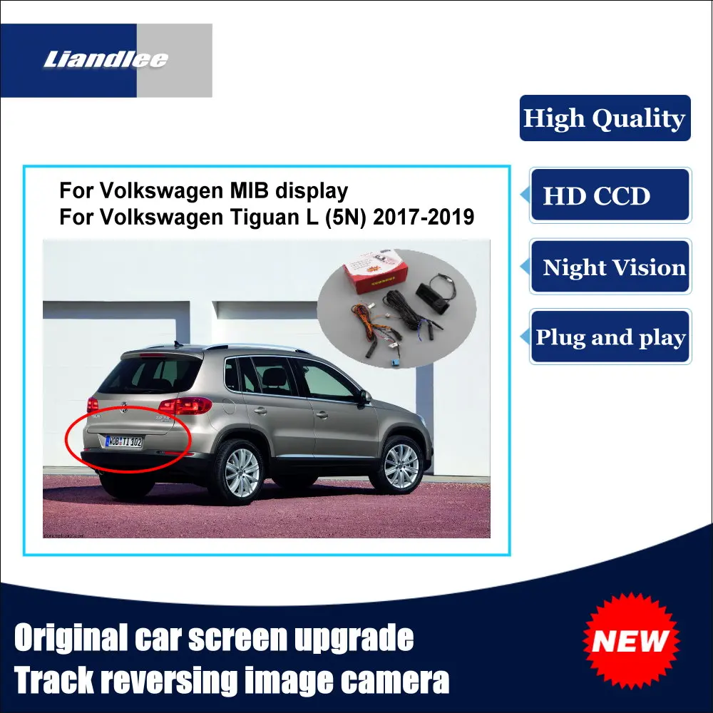 Liandlee Car Track Handle Camera For Volkswagen VW Tiguan L 5N 2017 2018 2019 Original Car Screen Upgrade Reversing Camera Plug