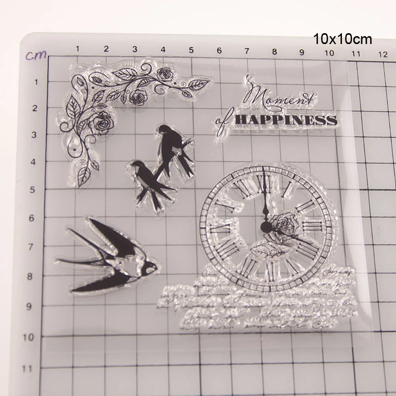 Часы время прозрачные штампы новые 2019 Скрапбукинг резиновый штамп силиконовые