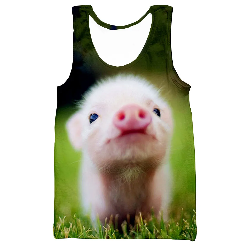 Жилет мужской/женский с 3D-принтом в виде свиньи Модный повседневный стильный топ