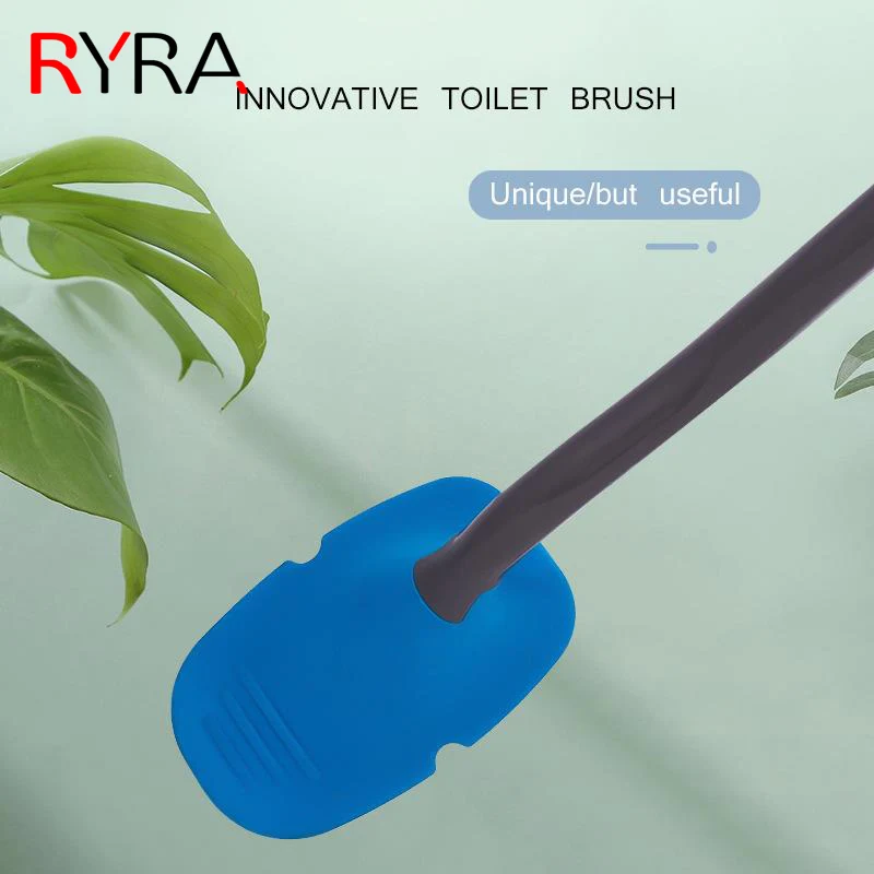 

Bathroom Silicone Wall-Mounted Toilet Brush No Dead Corner Quick Drying Long Handle Wall Hanging Cleaning Soft Bristles Brush