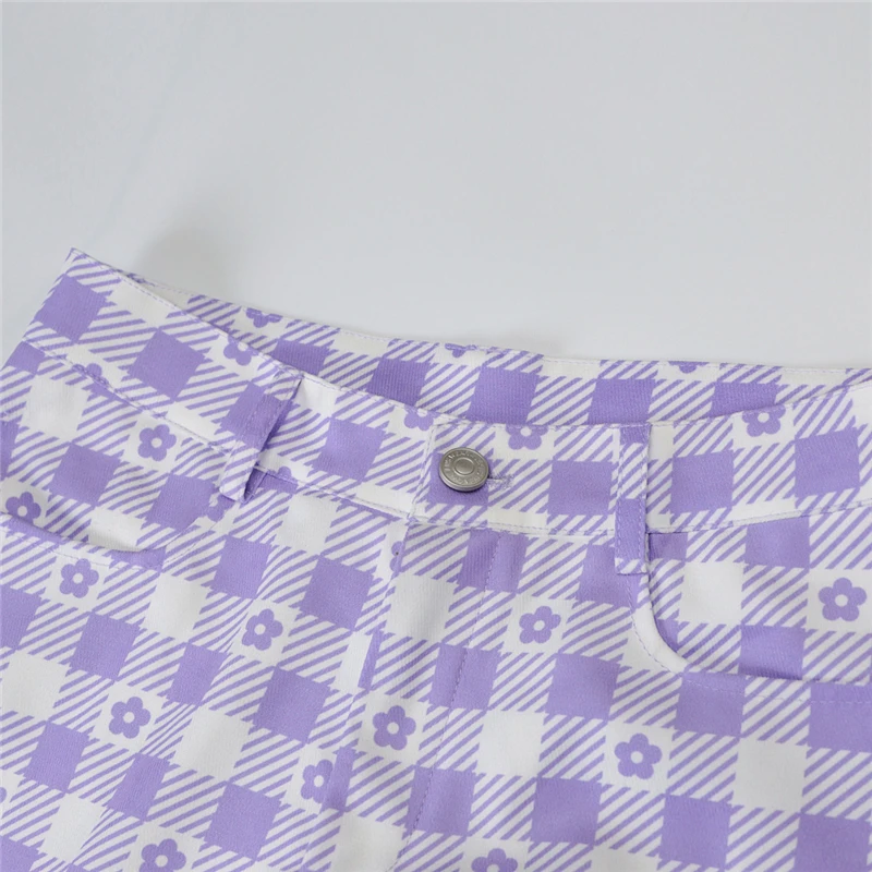 

Summer 2021 Y2K 90s Vintage Casual Floral Print Long Pants Female Fashion Harajuku Trousers Purple Sweatpants Streetwear Women