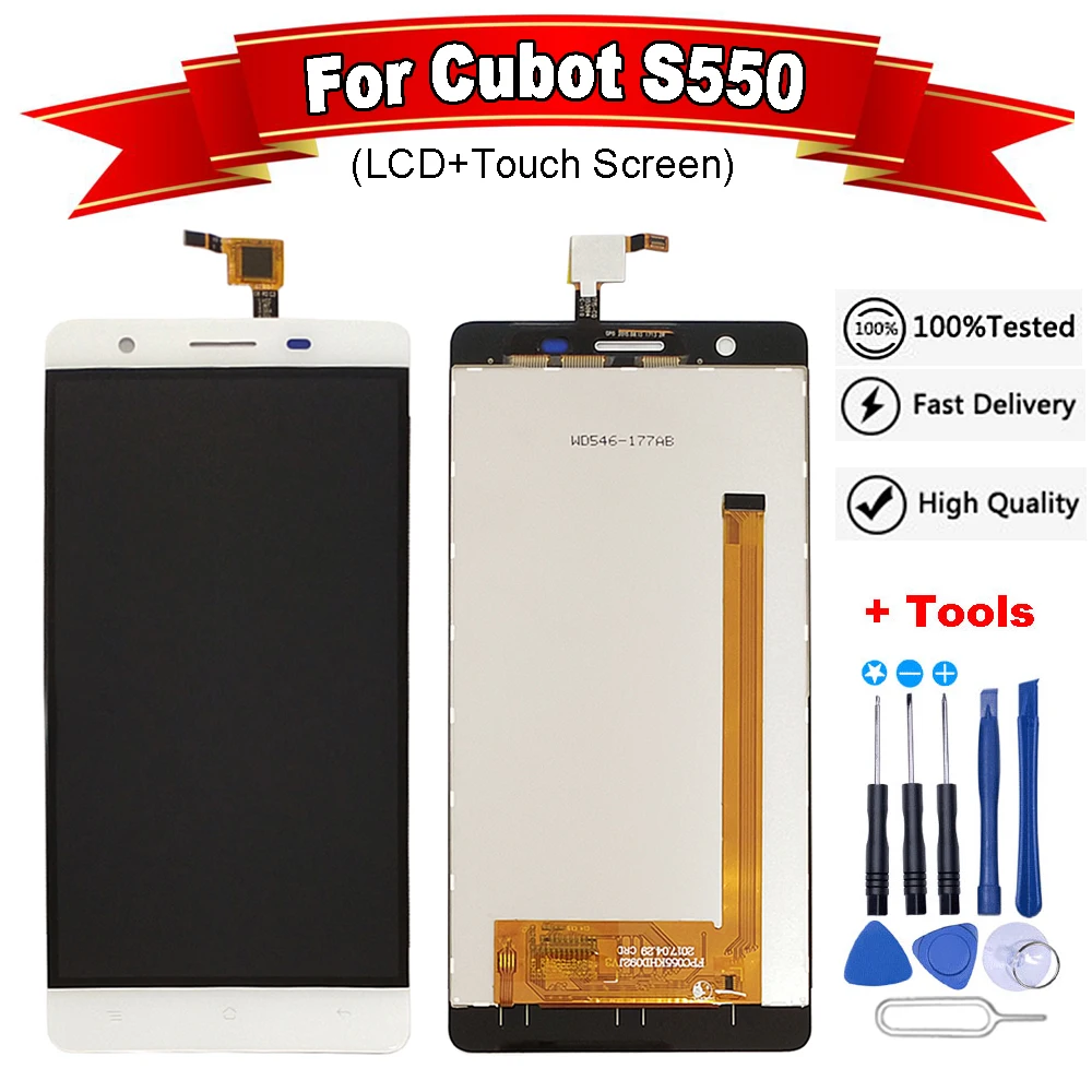 ЖК дисплей 5 дюйма для Cubot S550 с сенсорным экраном и дигитайзером стеклянная панель