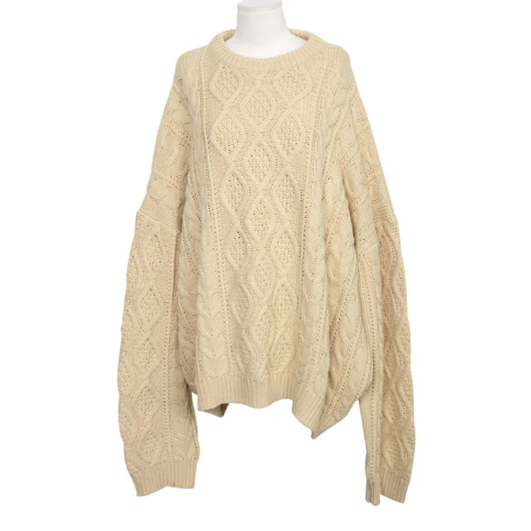 KINOMI осенне-зимний теплый женский пуловер свитер с круглым вырезом вязаный