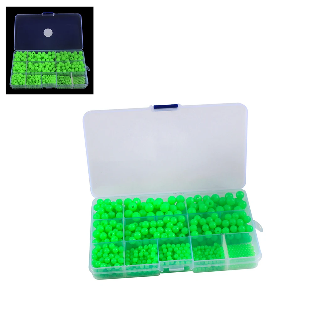 

One Box Fishing Beads Soft Plastic Luminous Round Beads Float Fishing Lures Bead Rigging Beads Fishing Tackle Lure Accessories