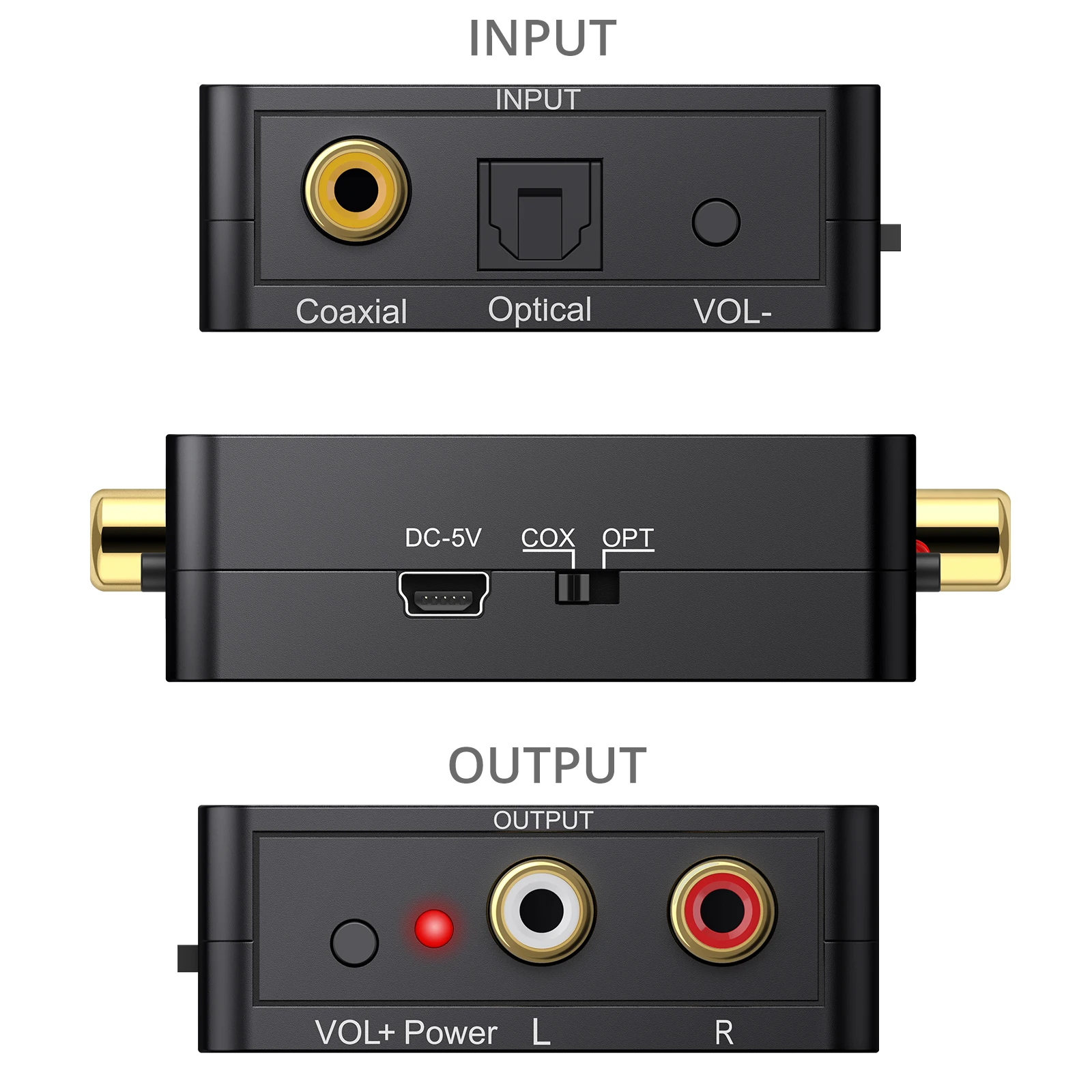 Prozor цифро-аналоговый преобразователь Оптический SPDIF Toslink коаксиальный 5.1CH до 2CH