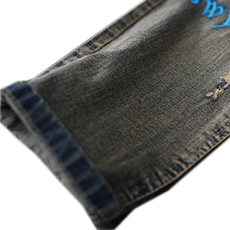 

Womens Jeans Denim Pants Trousers Bottoms Big Loose Large Baggy Jogger Embroidery Letters Retro Vintage Casual A10131539