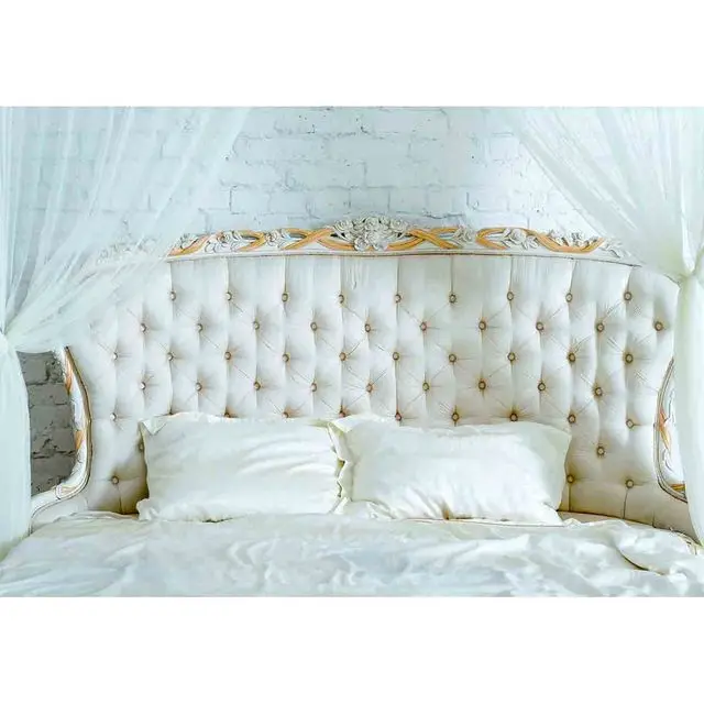 

Photography Background Vinyl White Lace Curtain Vintage Flowers Bed Headboard Box Backdrop Bedroom Boudoir Child Portrait Studio