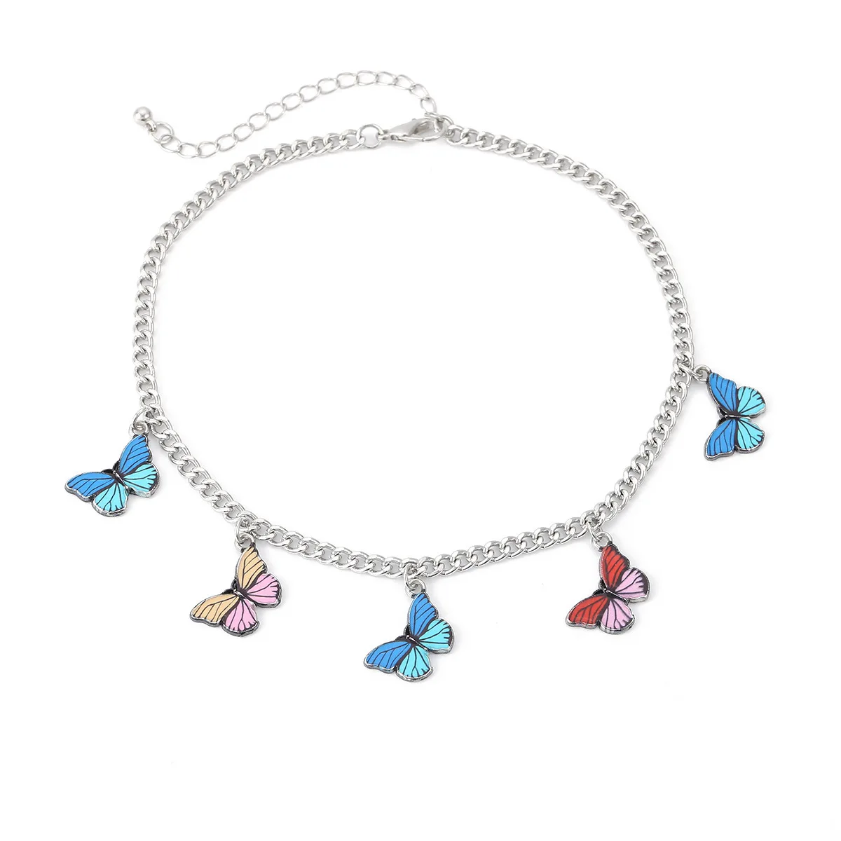 

Women Fashion 5 Butterfly Charm Choker Necklace Clavicle Chain Kpop Jewelry Party Gift Gothic Necklace Collares Mujer
