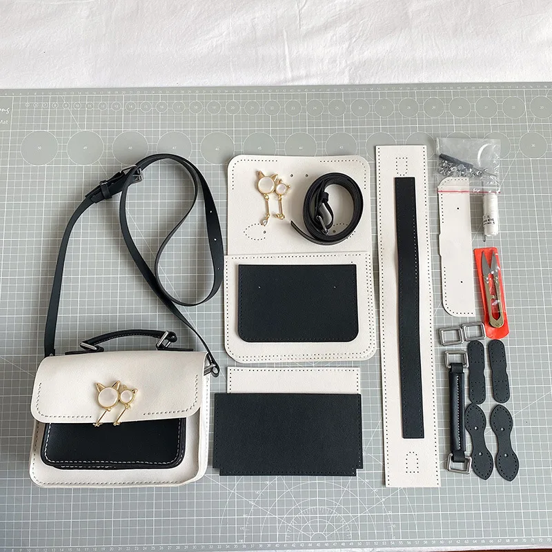 2023 New DIY Women's Bag Pu Leather Handmade Bag Set Hand Stitching With Sewing Tools Handel Shoulder Bag Accessories