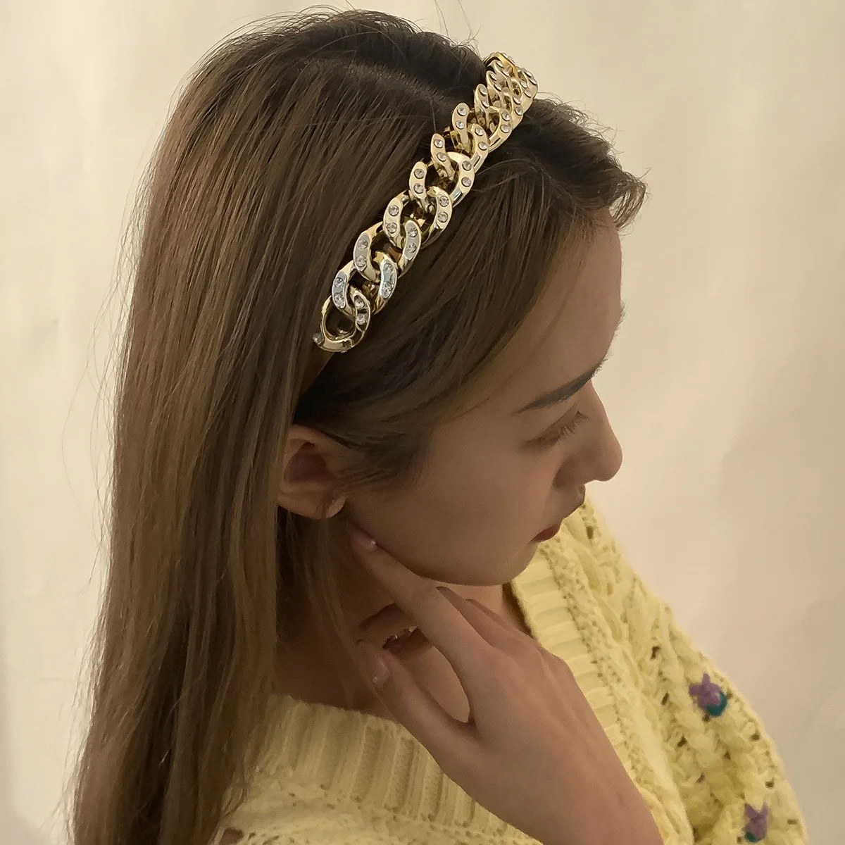 

Fashion rhinestone headband women's simple luxury headband retro metal headband new 2021 hair accessories jewelry gift wholesale