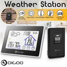 Digoo DG-TH8380 Touch Indoor Outdoor Weather Station + 100m Forecast Sensor Thermometer Hygrometer Meter Calendar CH Backlight