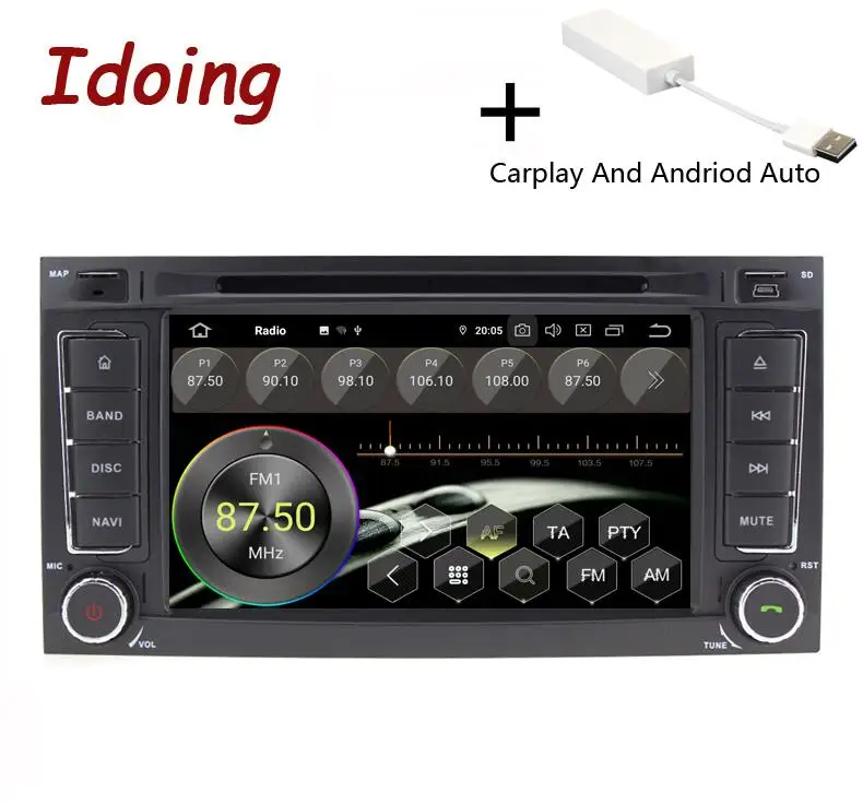 Carplay Idoing " 2Din автомобильный Android 9,0 радио плеер для Volkswagen Touar PX5 4 Гб+ 64 Гб Восьмиядерный ips DSP gps навигация Мультимедиа 2 din - Цвет: Carplay