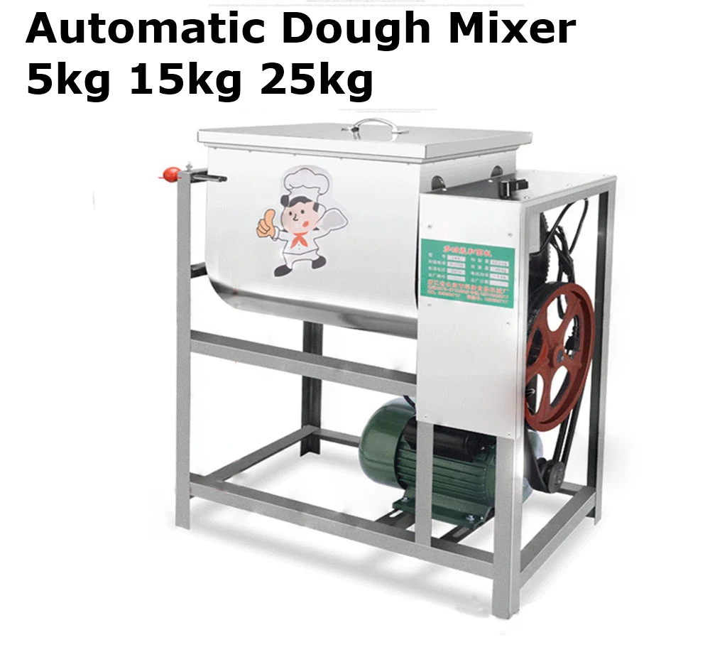 

5kg 15kg 25kg Automatic Dough Mixer 220v Commercial Flour Mixer Stirring Mixer Pasta Bread Dough Kneading Machine 1400r/min
