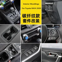 for toyota rav4 2020 car interior mouldings door trim with carbon fiber