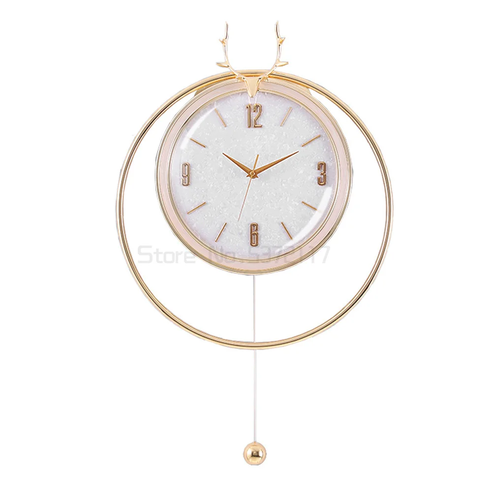 

Creative clock modern iron simple silent wall clock European home living room decorative pointer clock