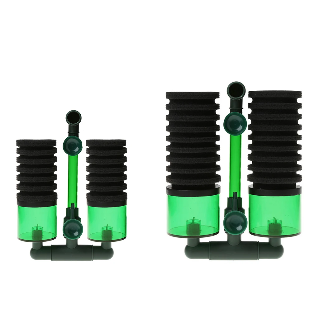 Aquarium Fish Tank Biochemical Sponge Filter Air Pump Double Head w/ Suction Cup Filters Acquario Accessori Item | Дом и сад