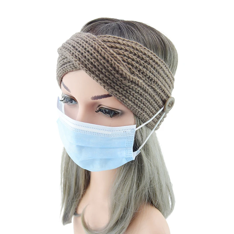 Вязаная женская повязка на голову с перекрещивающимися крутиками широкая