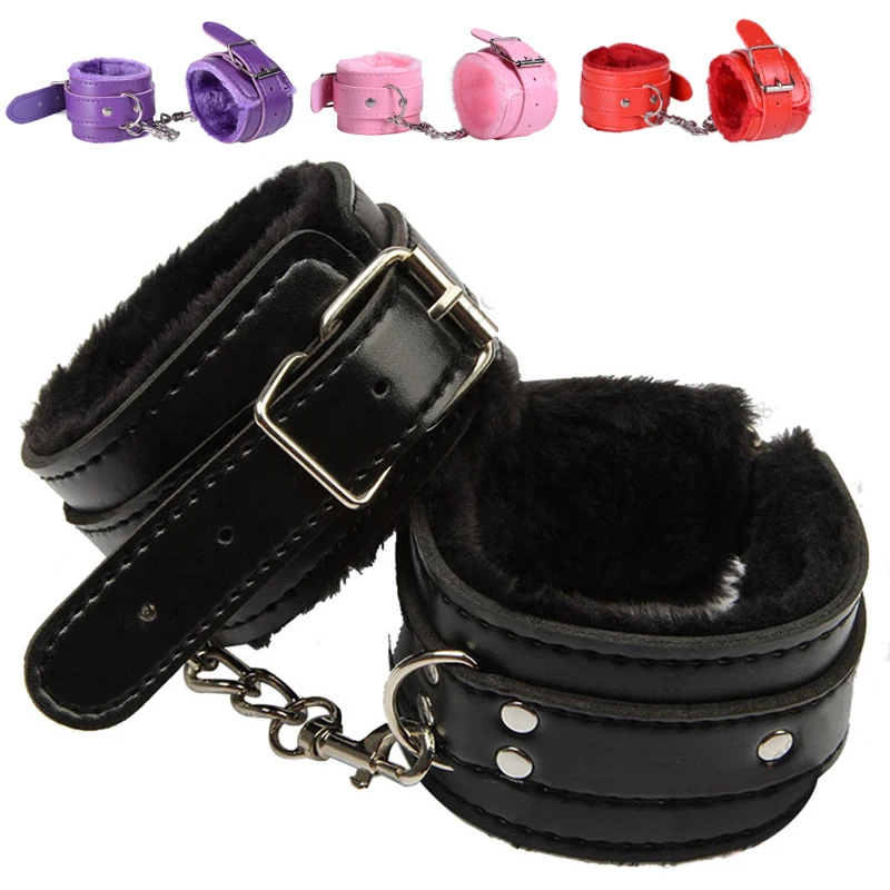 Сексуальные игровые наручники из искусственной кожи для рабства БДСМ канатные