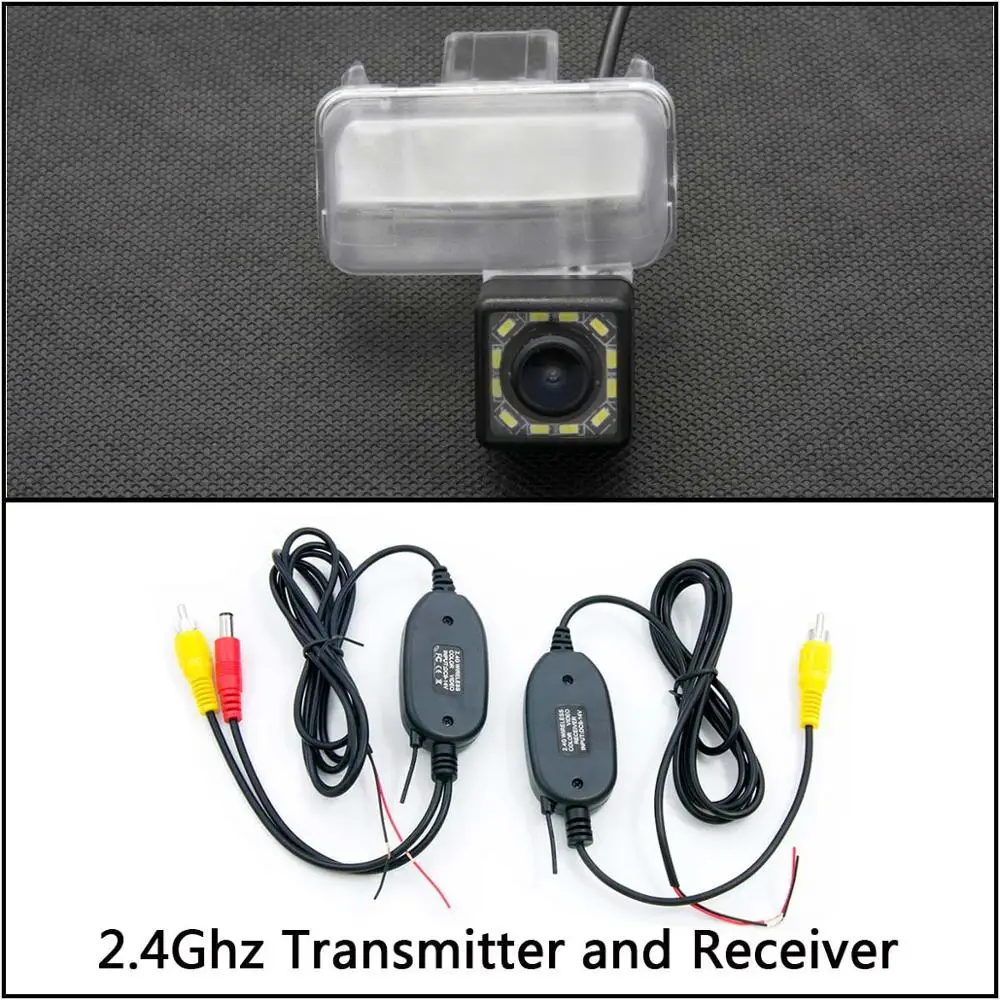 Camera With Wireless 12 Светодиодный свет камера заднего вида для Toyota Fortuner Auris Ascent Sport YARiS Highlander CAMRY Kluger парковочная камера заднего вида - Название цвета: Camera With Wireless