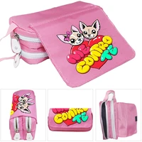 lady cosmetic bag girls big pencil pouch me contro te pencil case oxford cloth double layer pencil bag for school student boys