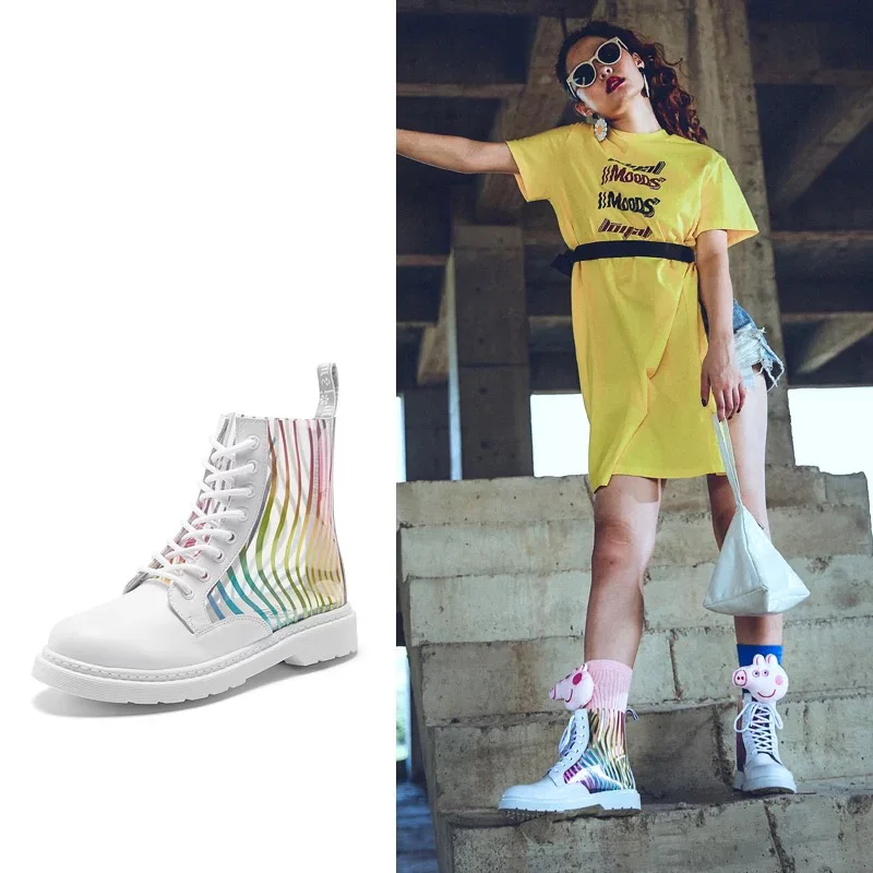 IGU/женские кроссовки на плоской подошве; повседневная обувь на платформе; tenis feminino; высокие прозрачные кроссовки с толстой подошвой в стиле Харадзюку для женщин