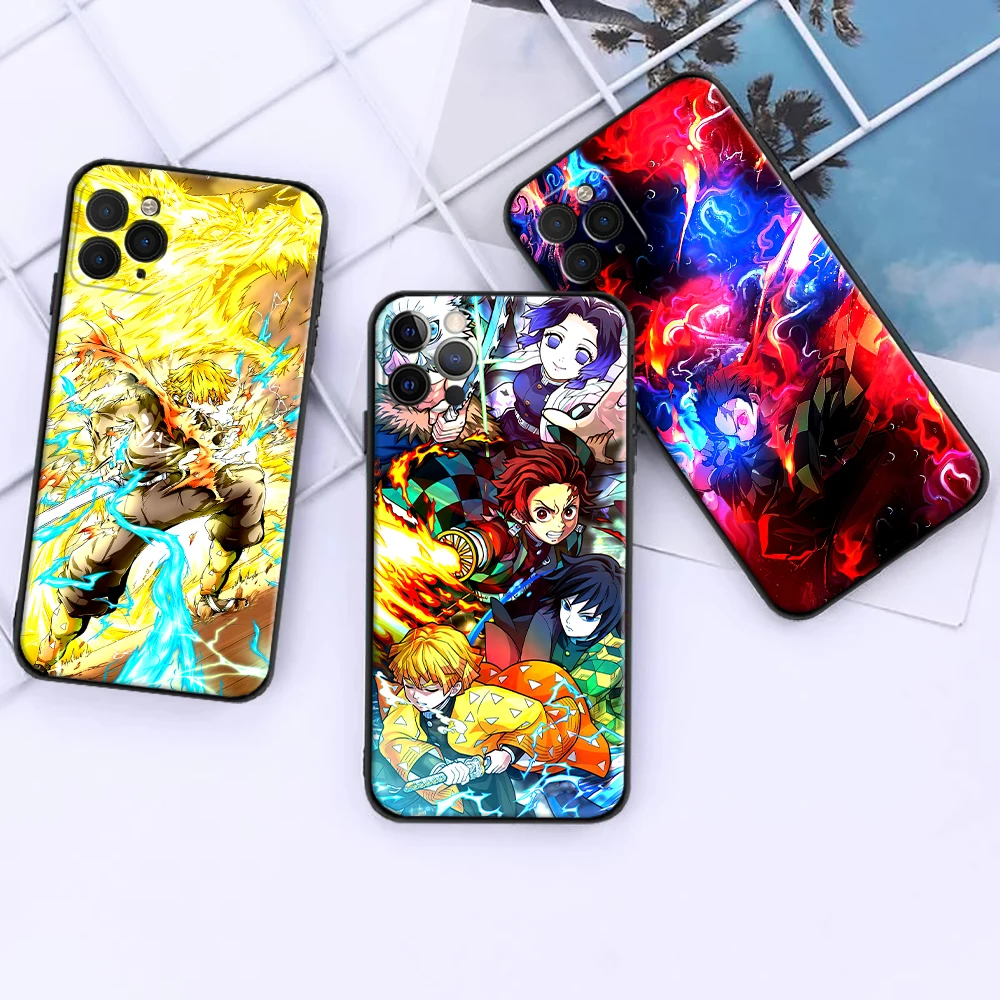 

Demon Slayer Phone Case For iPhone 11 12 13 Pro MAX 6 6S 7 8 Plus XS 12 13 Mini X XR SE 2020 Soft TPU Cases Anime Cartoon Funda