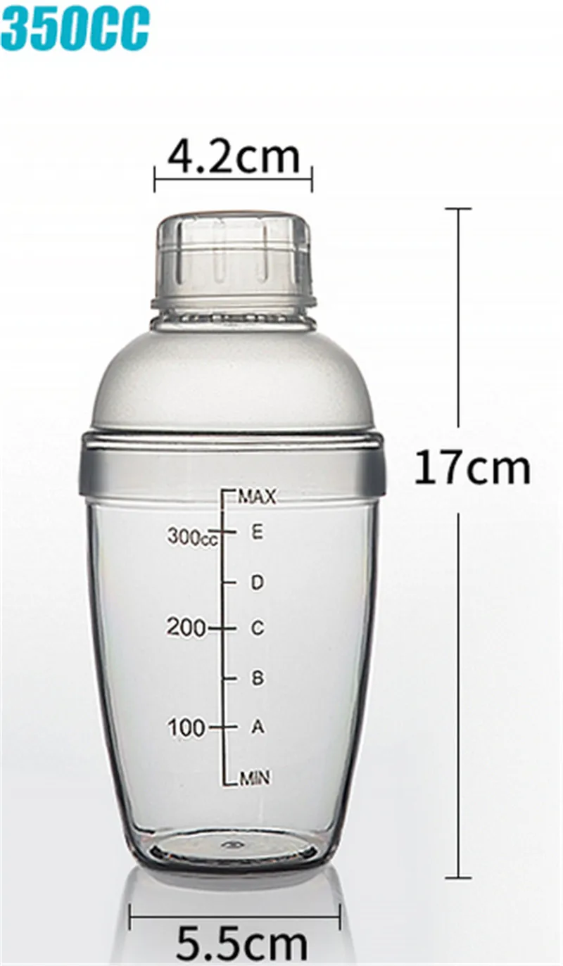 350ml Пластиковый шейкер для мартини, 350 мл/530 мл/700 мл/1000 мл, Миксер для вина, Миксер для вина, Миксер для напитков, барная посуда, boston, барный инструмент - Цвет: 350ml