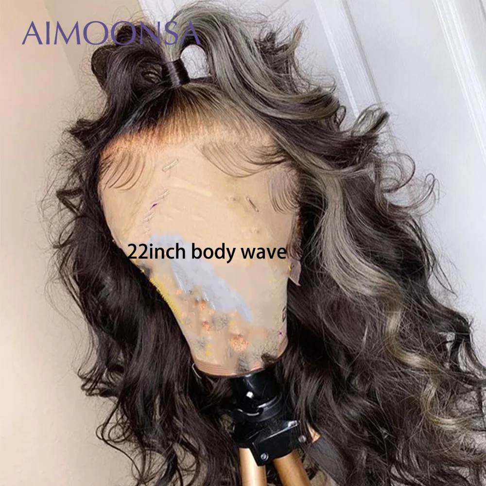 

Transparent Lace Wig Ombre Hair Glueless Full Lace Wig 150% Density Colored Body Wave With Baby Hair Remy Brazilian Hair