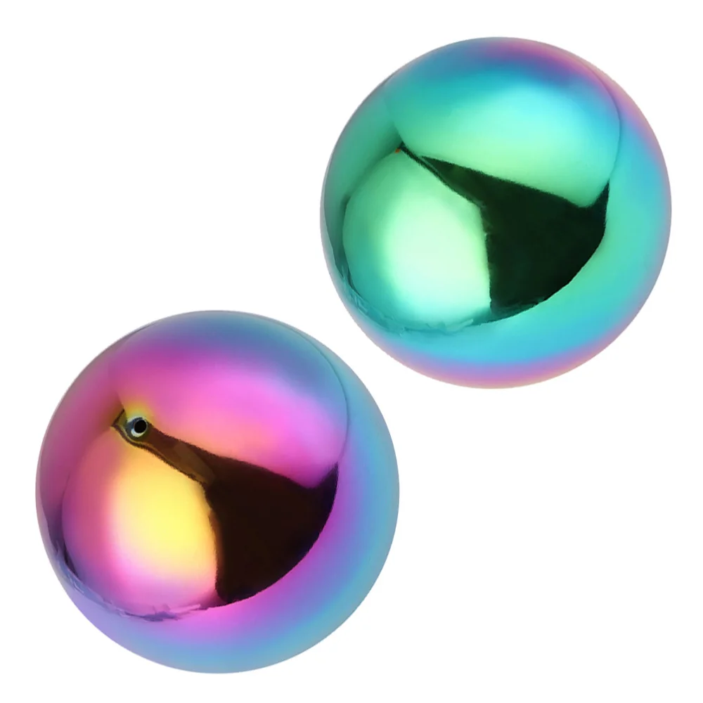

2pcs Stainless Steel Gazing Rainbow Mirror Hollow for Garden Decor