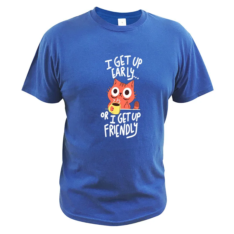 Футболка с забавной графикой принтом кошек и кофе | Мужская одежда