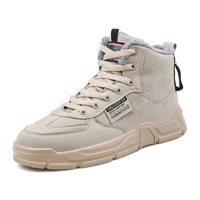 

Winter Middle Top Plus Velvet Men Casual Shoes Cold Protection Keep Warm Men Fashion Sneakers Outdoor Classic Men Cotton Shoes