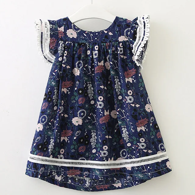 AX1030 navy blue Bear Leader/Коллекция года; платье для девочек; летнее платье в клетку с высокой талией; модное платье для девочек с боковой шнуровкой; украшение для От 3 до 7 лет - Цвет: AX1030 navy blue