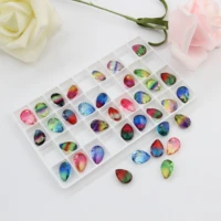 4320 pear fancy stone mix colors tourmaline rhinestone teardrop k9 glass crystal 1014 mm drop tourmaline for diy jewelry
